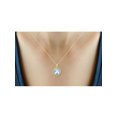 thumbnail image 3 of JewelersClub Silver Necklaces for Women –Silver Necklace for Women 14K Gold Plated Silver – Sky Blue Topaz Necklace Centerpiece, White Diamond Accents – Hypoallergenic Pendant, 3 of 4