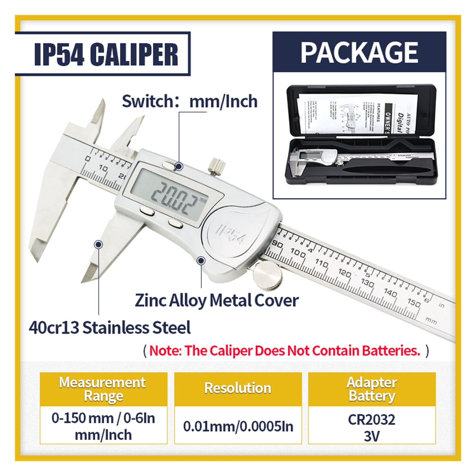 Digital Caliper Metal Vernier Caliper With Dial Indicator Stainless/Carbon Steel Gauge Measuring Tools Micrometer ,Easy to Operate