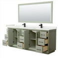 thumbnail image 4 of Wyndham Collection Wcf414184d-Qtz-Unsm70 Strada 84" Free Standing Double Basin Vanity Set, 4 of 7