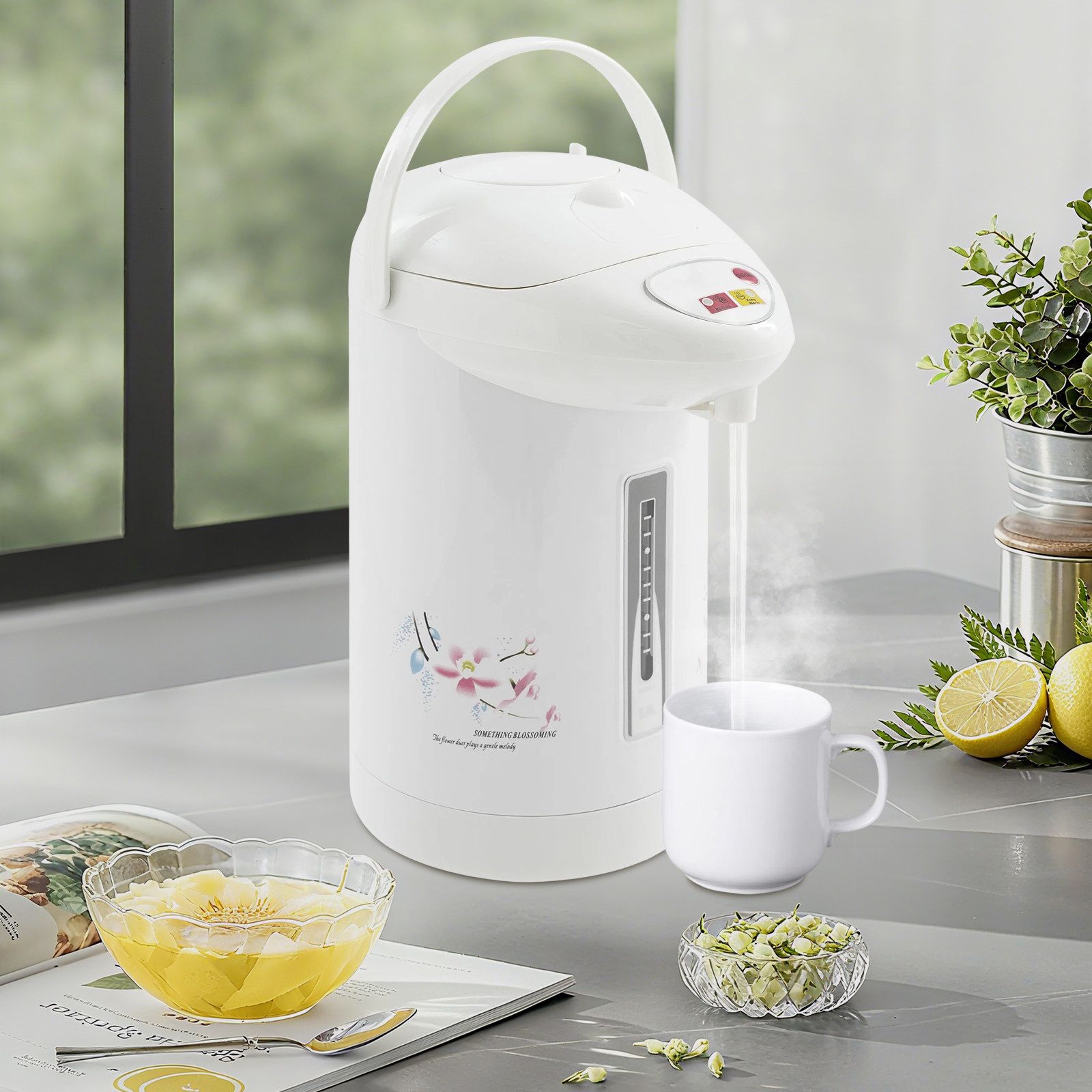 3L Electric Kettle, 750W Fast Boiling with Auto Insulation, 304 Stainless Steel and PP Construction, Three Dispensing Modes, Ideal for Home, Office, and Cafes