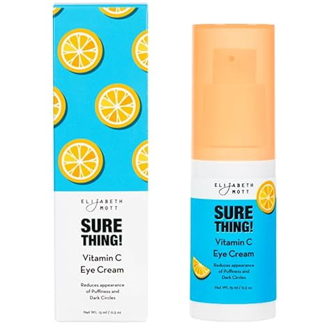 Elizabeth Mott Sure Thing! Vitamin C Eye Cream for Dark Circles and Eye Puffiness | Vegan and Cruelty-Free - 0.5oz