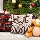 thumbnail image 5 of Juego de 4 fundas de almohada navideñas de 18 x 18 pulgadas, diseño rústico de cuadros negros y rojos, de lino, para sofá, decoración navideña, 5 of 6