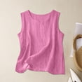 thumbnail image 2 of Womens Tank Tops, Duoif Cotton Linen Sleeveless Camisole, Lightweight Layering Top Womens Shirts Pink S, 2 of 8