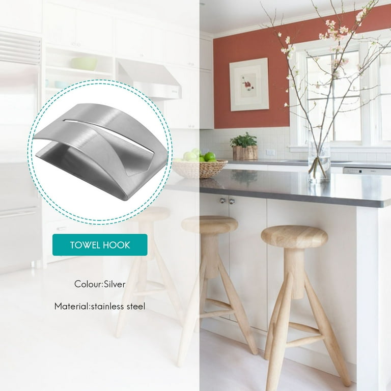 4 Pieces Stainless Steel Kitchen Dish Towel Hook Wall Mount Walmart