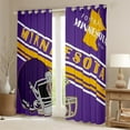 thumbnail image 2 of Erosebridal Ball Game Football Curtains for Living Room,Purple Golden Curtains and Drapes (42x84),Sport Theme Decor(Minnesota), 2 of 6