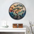 thumbnail image 2 of Yayeee Wall Clock Battery Operated 9.5" Silent Quartz Non-Ticking for Living Room Decor, Pine Tree at Dawn, 2 of 8