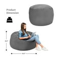 thumbnail image 2 of Gymax 3' Bean Bag Chair w/ Microfiber Cover & Independent Sponge Filling Grey, 2 of 10
