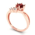 thumbnail image 2 of Clara Pucci 14K Rose Gold 0.87ct Garnet Three-Stone Ring for Women, 2 of 8