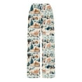 thumbnail image 5 of Hvot&aat Womens Christmas Pajama Pant Flannel Funny Cute Print Lounge Pj Bottoms Straight Leg Casual Trousers, 5 of 6