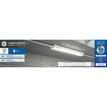 GE LED Undercabinet Light Fixture, Plug-in Integrated Bar Light, 12in