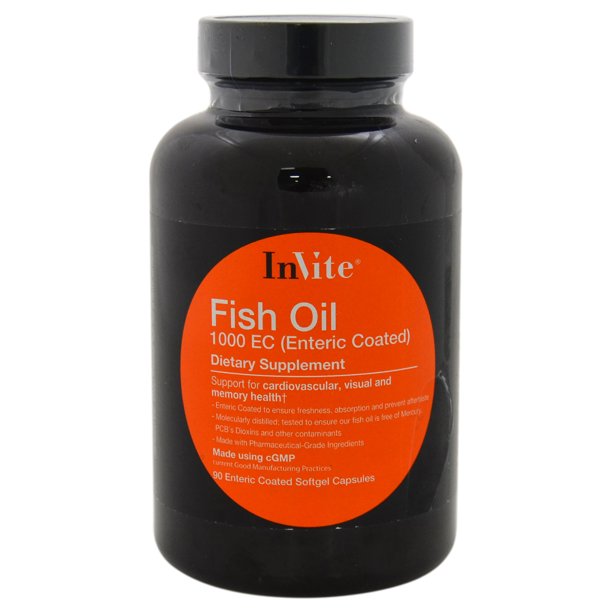 Fish Oil 1000EC (Enteric Coated) Supplement by InVite Health for Unisex