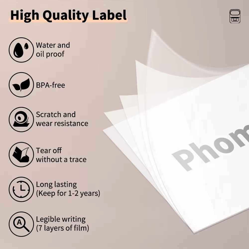 Phomemo M110 Portable Thermal Label Printer, Mini Barcode Sticker Printer for Business, School, Cable & Office Organization