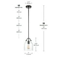 thumbnail image 2 of Globe Electric 1-Light Matte Black 54" Pendant Light with Clear Glass Shade, 91006245, 2 of 7
