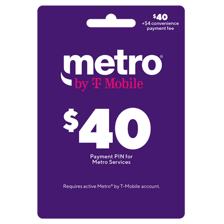 Metro by T-Mobile $40 Payment PIN w/ $4 Convenience Fee (Email Delivery)