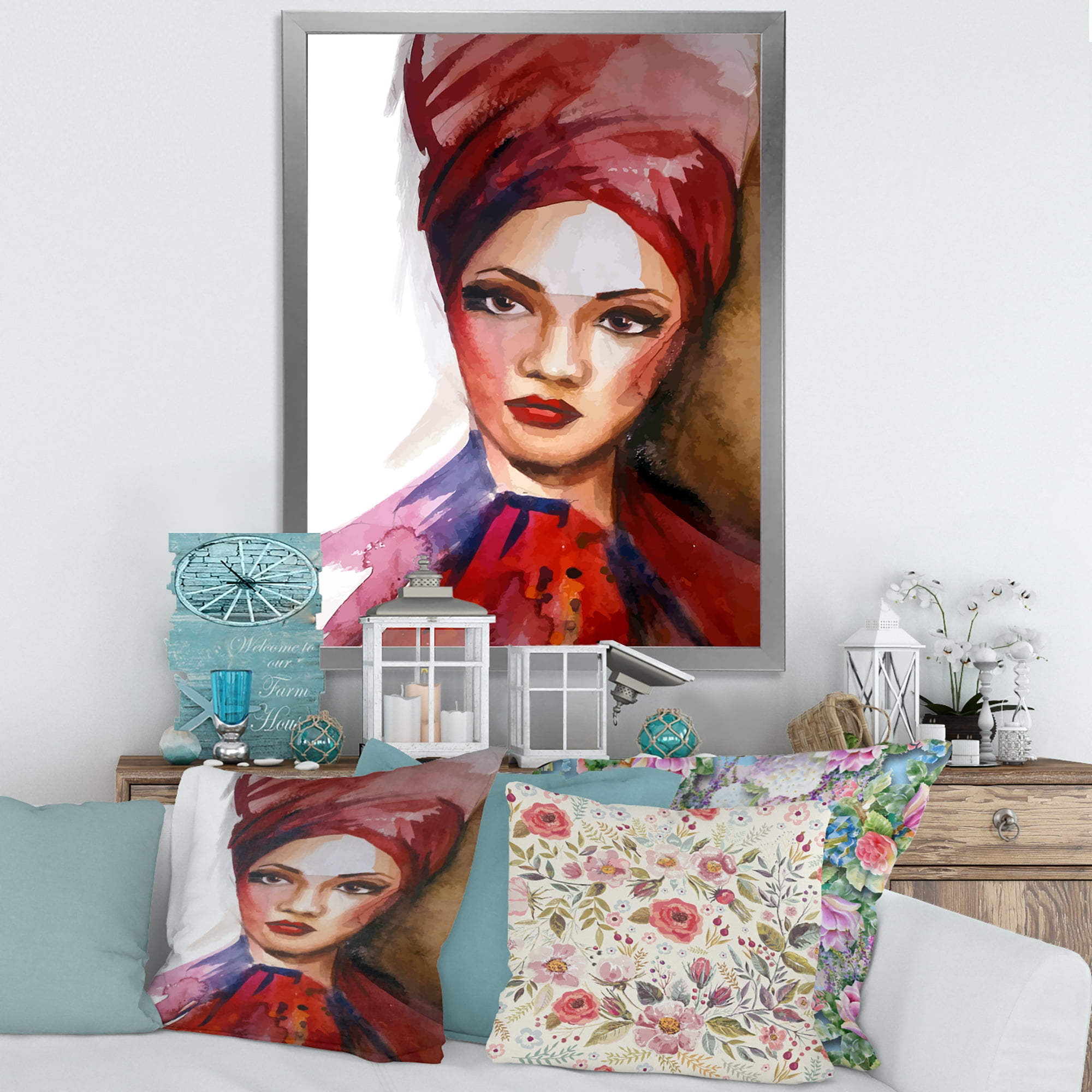 Designart 'Portrait of Young African American Woman I' Modern Framed Art Print