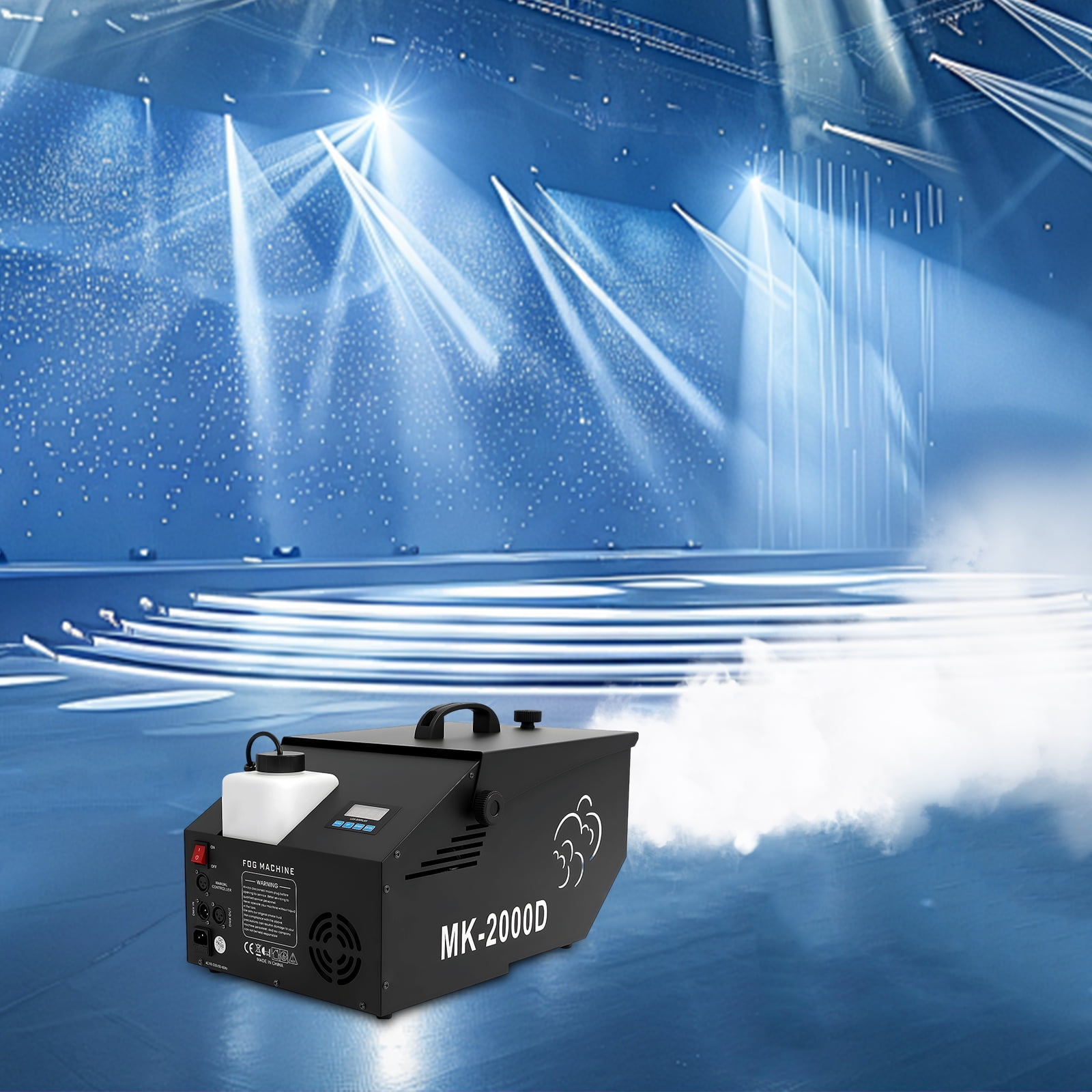 High-Powered Low-Lying Fog Machine for Stage & Wedding Smoke Effects, 1200W DMX Control, 5000 CFM, LCD Display, Easy Carry & Clean