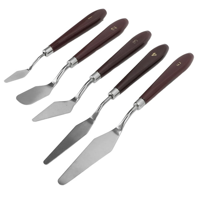 Juego De Paletas De Cuchillos, 5 Piezas Buena Resistencia A La Corrosión Paletas De Cuchillos Hoja Flexible Gruesa Para Hacer Glaseado De Pasteles Para Mezclar Colores Cergrey Abstract Palettes Knife Painting