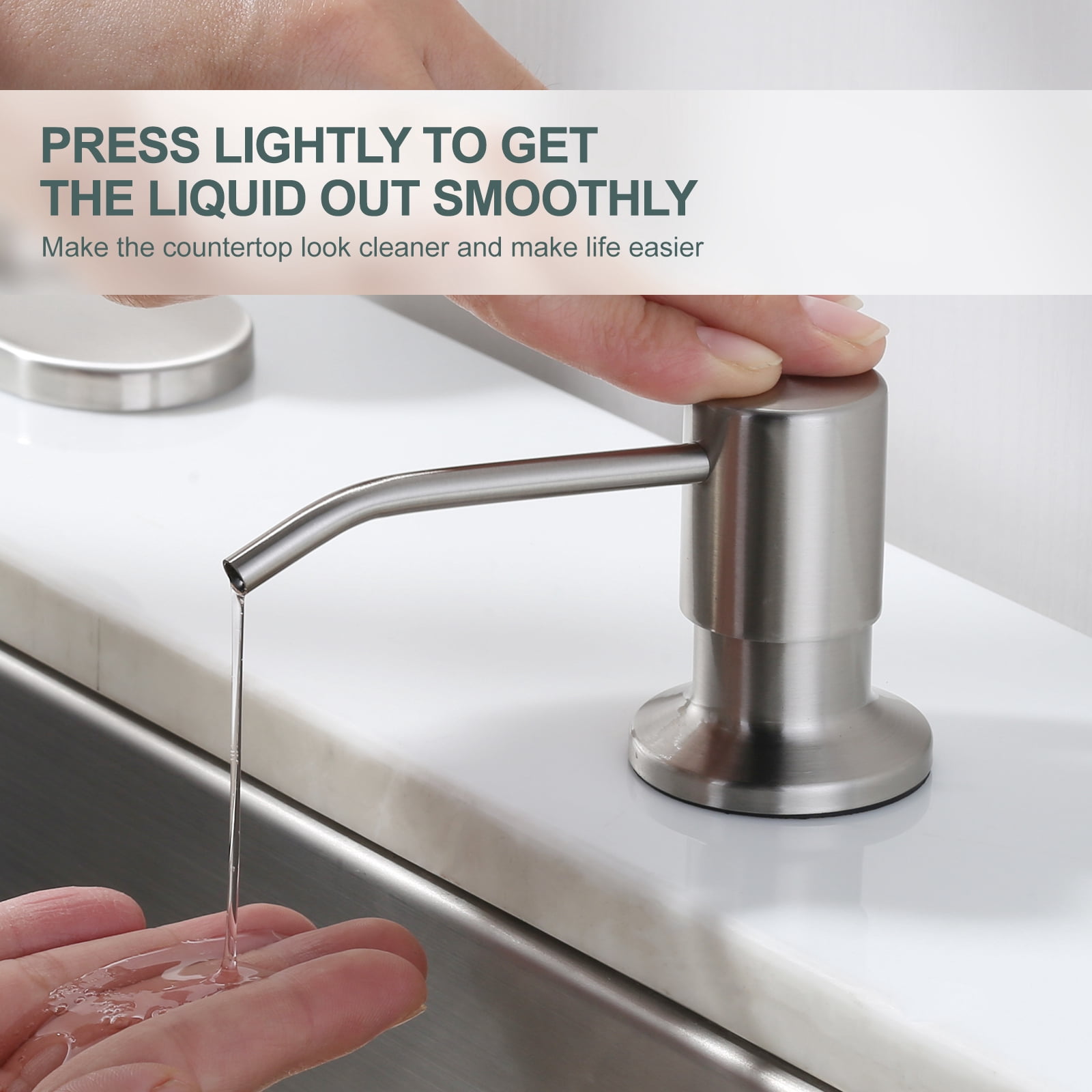 WOWOW Single-Handle Pull Down Sprayer Kitchen Faucet with Pull Out Spray Wand and Soap Dispenser in Brushed Nickel