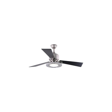 52 Inch Ceiling Fan with Light Kit & Remote - Modern Brushed Nickel Fan