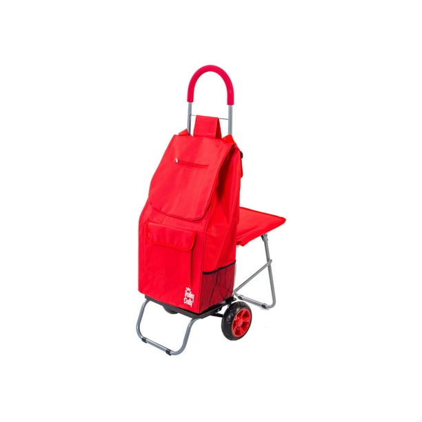 Trolley Dolly with Fold Out Seat Rolling Carry Bag