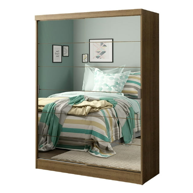 Ropero Closet Madesa Luke 2 Puertas con Espejos Marron