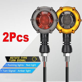 2PCS Motorcycle LED Bullet Turn Signal Brake Running Lights – Chrome For Harley & Most 10mm