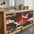 thumbnail image 6 of Japanese Style Tier Curtains 24 Inch Length, Modern Cranes Cherry Flower Wave Brown Cafe Short Curtains for Bathroom Over Sink, Small Kitchen Curtain Light Filtering Drapes 2 Panels 27.5"Wx24"L, 6 of 8