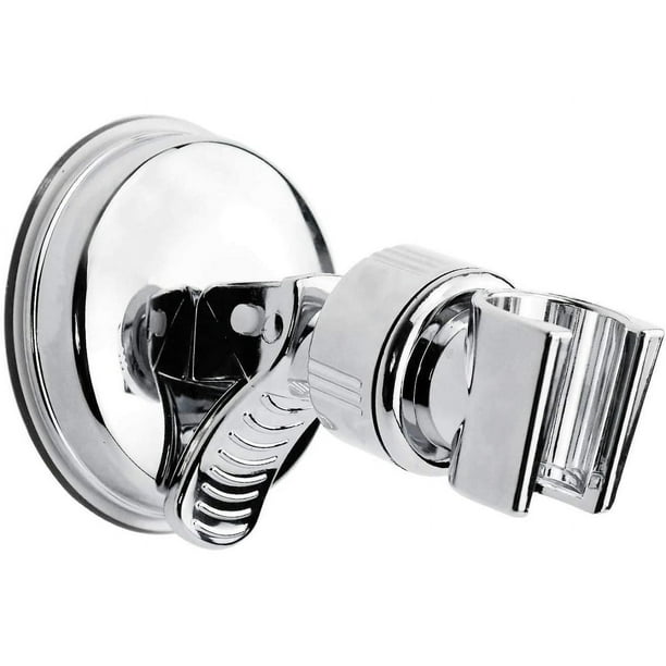 Soporte de cabezal de ducha con ventosa ajustable, soporte universal, construcción ABS con acabado galvanizado, pulido cromado para baños elegantes (totalmente ajustable)