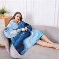 thumbnail image 5 of Oversized Wearable Blanket Hoodie,Light Blue Marble Flow Pattern Sherpa Blanket Hoodie with Super Pockets,Super Warm Fuzzy Pullover for Women & Men, 5 of 6