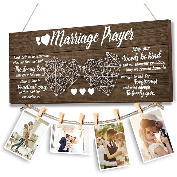 SONGAUN Wedding Gifts Bridal Shower Gifts for Bride and Groom Engagement Present for Wife NewlyWed Marraige Prayer Photo Holder