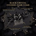 thumbnail image 6 of Miallo Black Bridal Hair Comb for Wedding, Decorative Leafy Branch Crystal Headpiece, Modern Rhinestone Hair Comb for Bridesmaids and Prom, 6 of 7