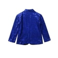 thumbnail image 4 of RUNQHUI Kids Boys One Button Formal Dress Suit Jacket Coat Shiny Sequined Wedding Party Tuxedo Blazer Blue 10, 4 of 7