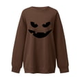 thumbnail image 5 of NMMUED Womens Halloween Sweatshirt, Womens Long Sleeve T Shirts, Pumpkin Halloween Shirt, Fall Shirts for Women, Halloween T Shirt, Oversized Shirts for Women, Brown XL, 5 of 6