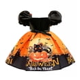 thumbnail image 6 of LIIPEE Girls Dresses Halloween Cartoon Pumpkin Bat Printed Puff Sleeve Bowknot Ball Gown Princess Sundress Infant Trendy Indoor Outdoor Wear Dress,Orange,18-24 Months, 6 of 6