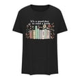 thumbnail image 4 of Shiyifun Womens T-shirts Casual Printed Short Sleeve Crew Neck Comfortable Fashion Graphic Tees for Women, Black, XL, 4 of 4