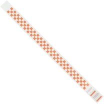 Tyvek WR103OR 0.75 x 10 in. Orange Checkerboard Wristbands - Case of 500