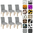 thumbnail image 1 of Chair Covers for Dining Room Set of 6, Stretch Dining Chair Cover 6 Pieces, Washable Kitchen Parsons Chair Slipcovers 6 Pack, Removable Seat Protector for Home and Party, 1 of 4
