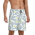 thumbnail image 2 of Fotbe Tennis Rackets And Balls Pantalones Cortos de Pijama para Hombre, Ropa de Dormir, Pantalones de Pijama Cortos para Hombre-Small, 2 of 6