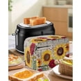 thumbnail image 4 of Red Yellow Sunflowers Small Toaster Cover 2 Slice, Kitchen Appliance Covers, Retro Rustic Barn Doors Butterfly Brown Toaster Oven Cover with Loop, Bread Machine Cover Polyester Dust Cover Protection, 4 of 4