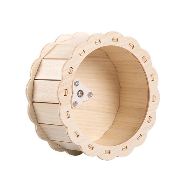kurtrusly Hamster Roue de Course en Bois Jouets Exercice Hamster Roue Silencieuse Souris Syriennes Bois 22cm