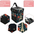 thumbnail image 2 of Eiffel Tower Foldable Mini Trash Can Car Trash Can with Lid Leak-Proof Hanging Storage Bag for Car, 2 of 6