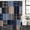 Blue, Brown, White, variant on Navy Blue Gingham Shower Curtain Set - Small 36" x 72" Washable Bathtub Curtain with 12 Hooks, Abstract Plaid Solid Color Patchwork Waterproof Fabric Stall Shower Curtains for Bathroom/Bathtub Décor