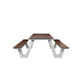 thumbnail image 5 of Benjara Limo 86" Picnic Table- Rich Brown Polyresin Slats- Aluminum Frame, 5 of 9