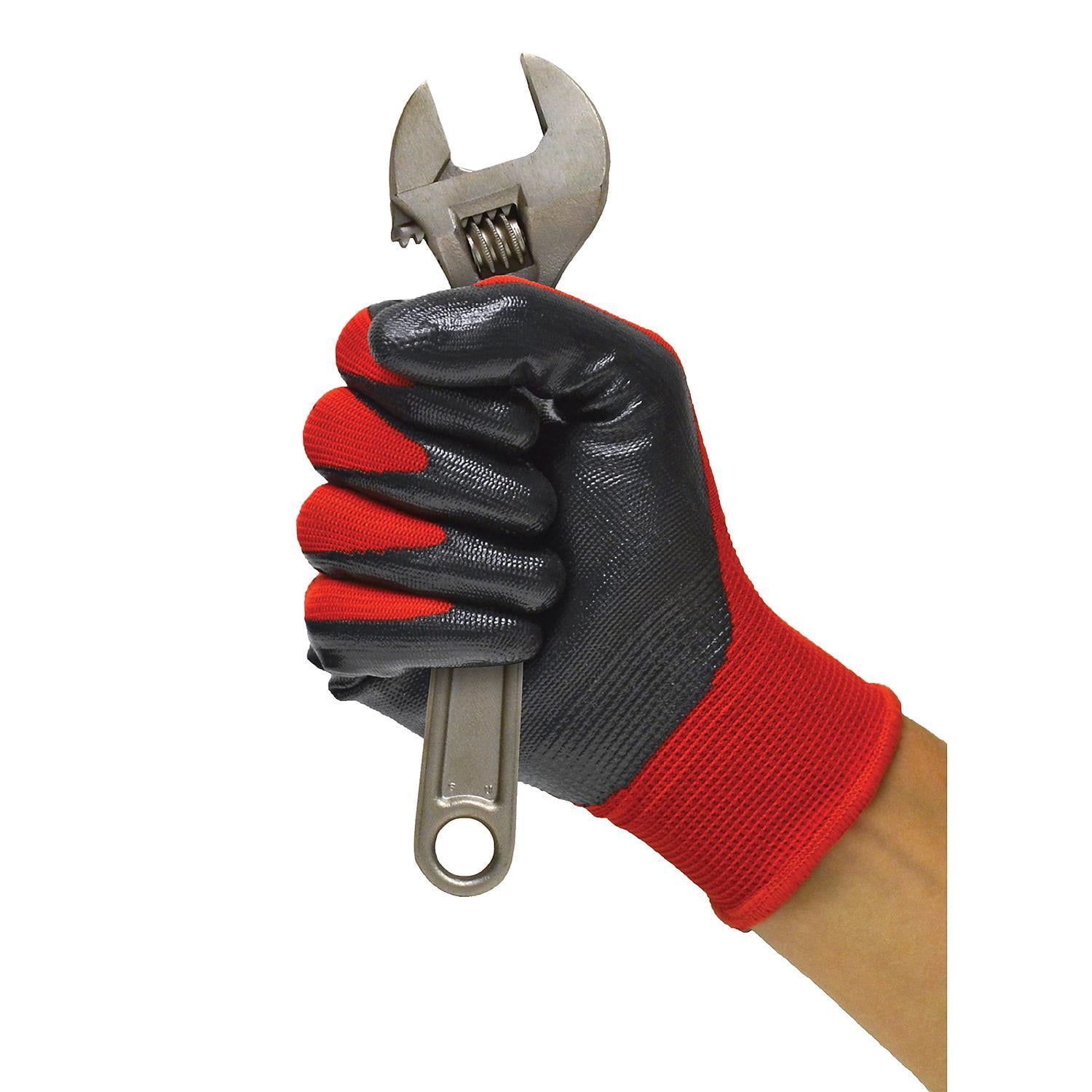 Size Large Grease Monkey Nitrile Coated Work Gloves 16 Pack for sale online 