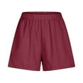 thumbnail image 5 of MIUOWANP Summer Cotton Linen Shorts for Women Elastic High Waist Casual Solid Shorts Comfy Beach Short Pants, 5 of 5