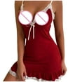 thumbnail image 4 of Gibobby Ropa interior mujer sexy Conjunto de lencería sexy de encaje suave para mujer, ropa interior transparente con aros de encaje floral(Rojo, G), 4 of 5