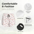 thumbnail image 4 of Bixox Women's Red coral and scallop seashell pattern 2 in 1 Running Shorts - Lightweight Athletic Workout Gym Yoga Shorts Liner with Pockets - Small, 4 of 7