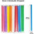 thumbnail image 5 of NOGIS Jumbo Drinking Straws Individually Wrapped,100 Pack 9.4 inch Long Extra Wide Smoothie 0.43" Assorted Bright Color Disposable Boba Bubble Tea,Milkshakes Slushies Straws, 5 of 8