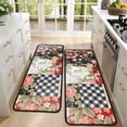 thumbnail image 4 of Kitchen Rugs Sets Of 2,Pioneer Flower Floral Print Pattern Anti Fatigue Kitchen Mat Rugs Non Slip Washable,Decorative Kitchen Floor Mats for Kitchen,Sink,Laundry,17"x47"+17"x47", 4 of 5