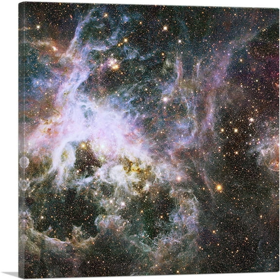 ARTCANVAS Hubble Telescope Infrared Tarantula Nebula Canvas Art Print - Size: 18" x 18" (0.75" Deep)